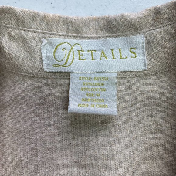 Details Womens Shirt Size M, Linen Cotton, Safari StyleButtondown, Collared, NWT - Picture 7 of 11